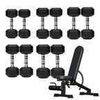 5 Tier Hex Dumbbell Set with Rack