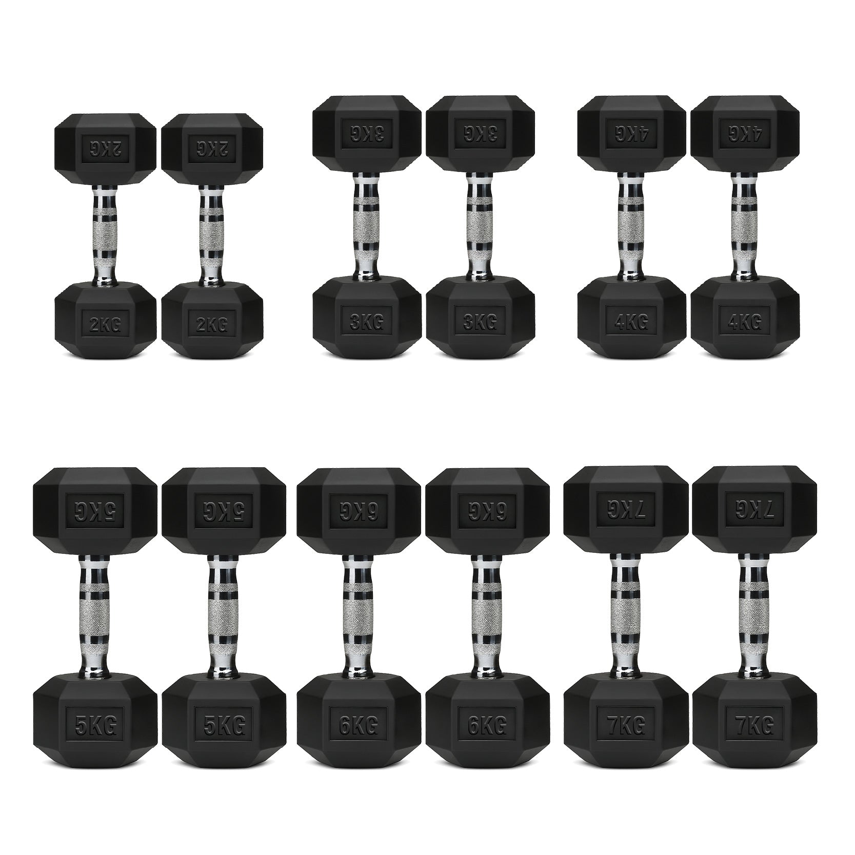 Hex Dumbbell Set 6 Pairs with A6 Tree Rack