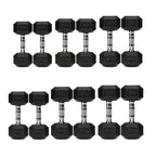 Hex Dumbbell Set 6 Pairs with A6 Tree Rack