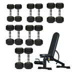 Hex Dumbbell Set 6 Pairs with A6 Tree Rack