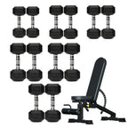 Hex Dumbbell Set 6 Pairs with A6 Tree Rack