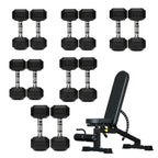 Hex Dumbbell Set 6 Pairs with A6 Tree Rack