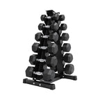 Hex Dumbbell Set 6 Pairs with A6 Tree Rack