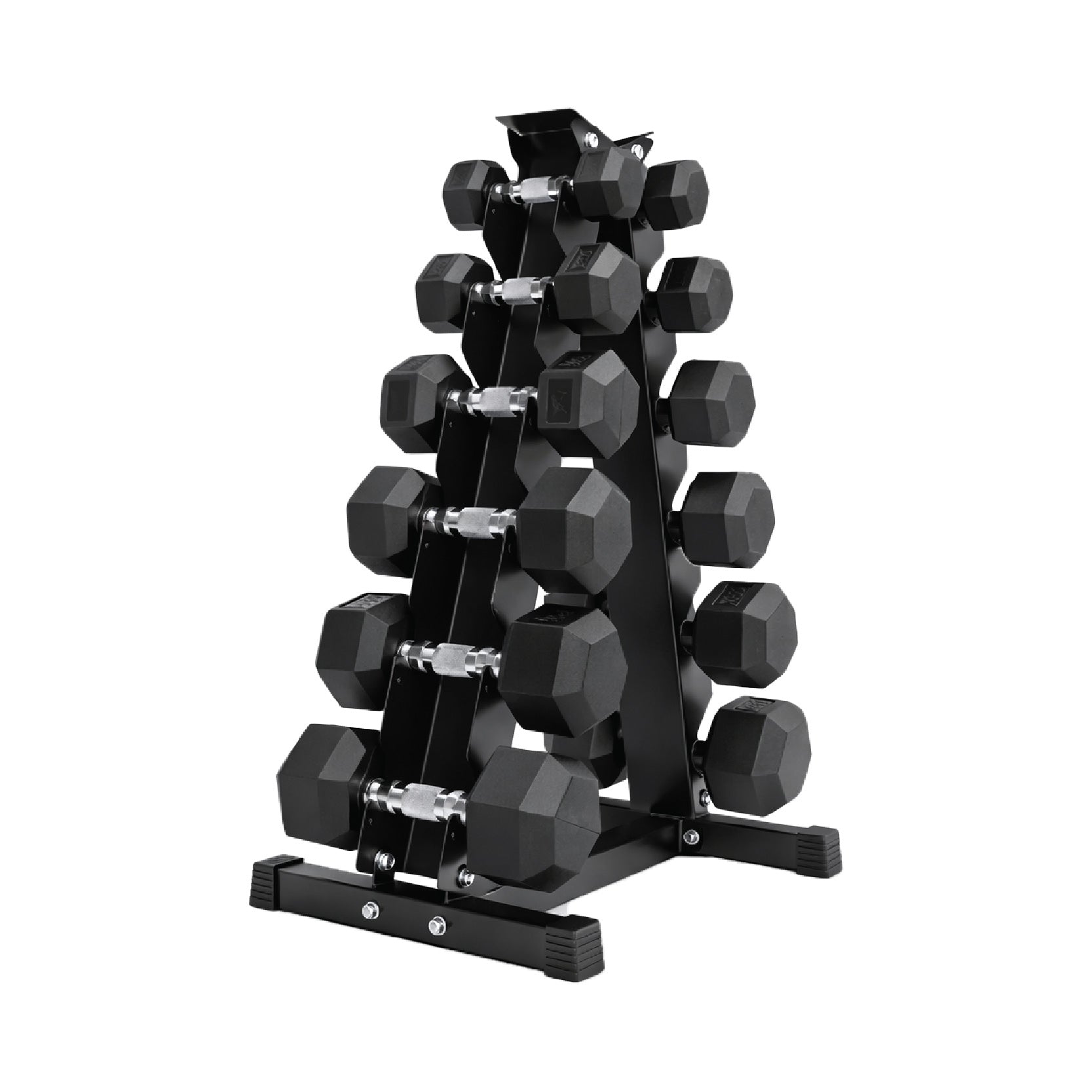 Hex Dumbbell Set 6 Pairs with A6 Tree Rack