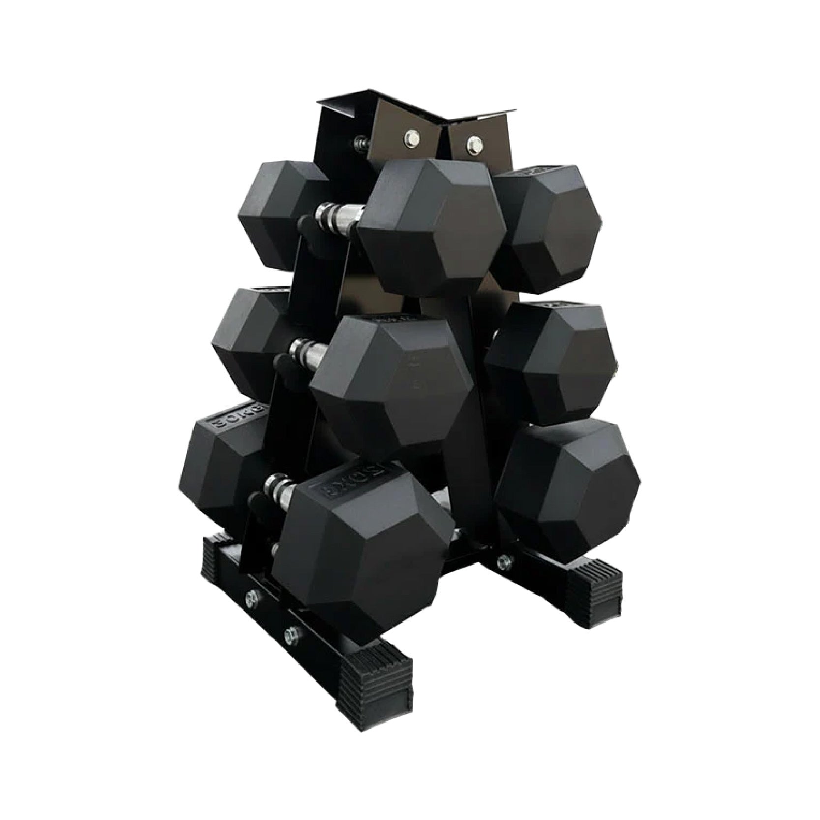 3 Pair Hex Dumbbell Set with 3 Tier Tree Rack