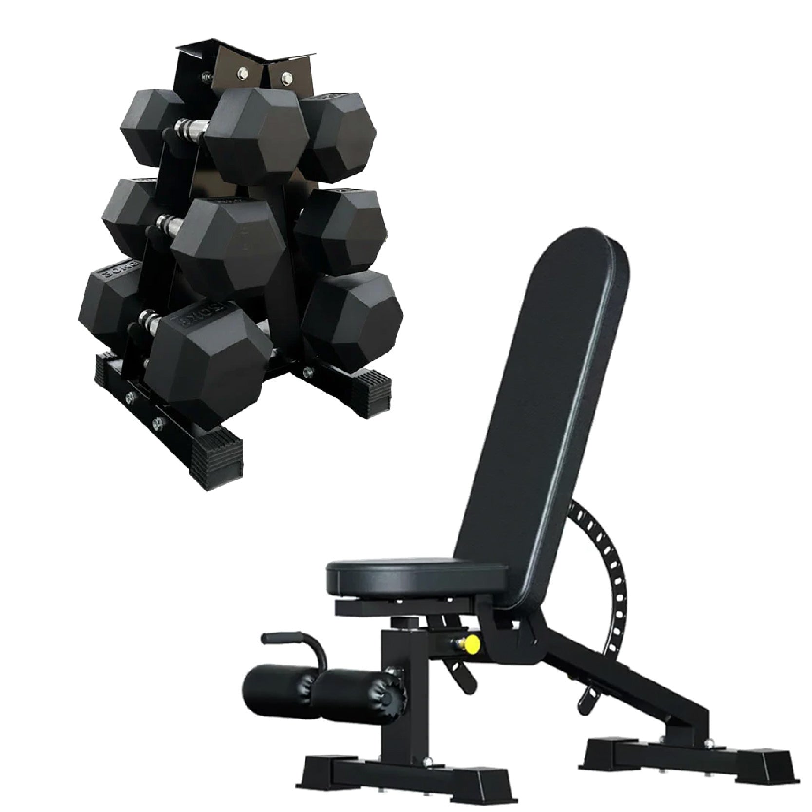 3 Pair Hex Dumbbell Set with 3 Tier Tree Rack