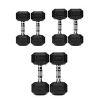 3 Pair Hex Dumbbell Set with 3 Tier Tree Rack