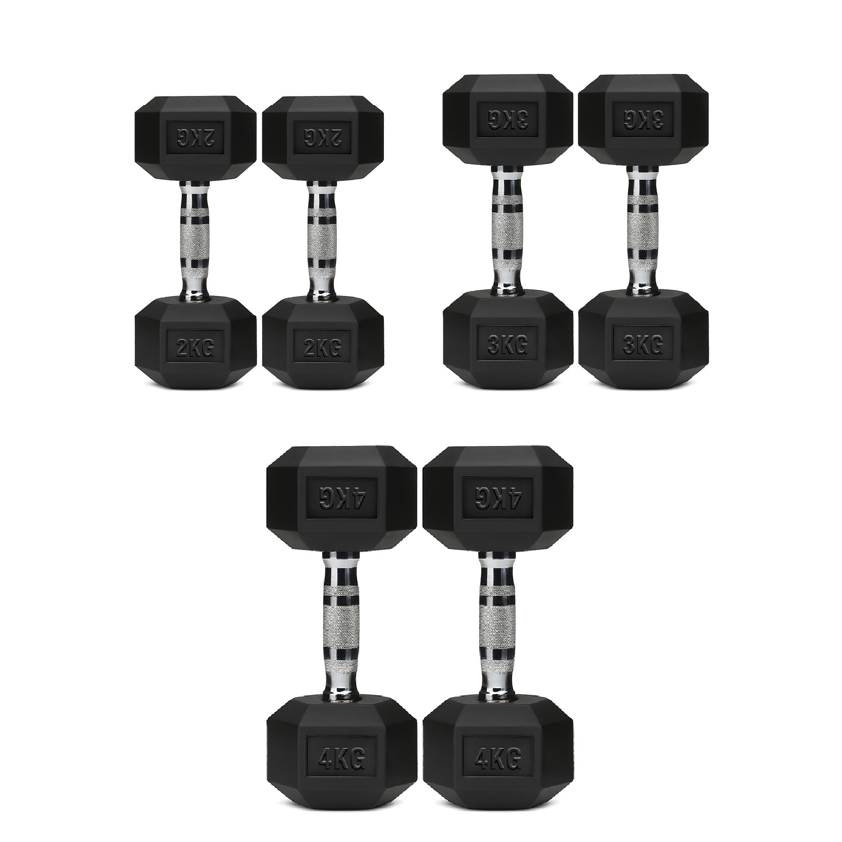 3 Pair Hex Dumbbell Set with 3 Tier Tree Rack