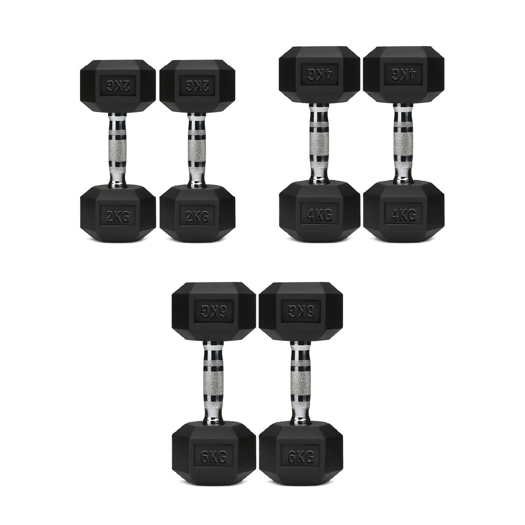 3 Pair Hex Dumbbell Set with 3 Tier Tree Rack