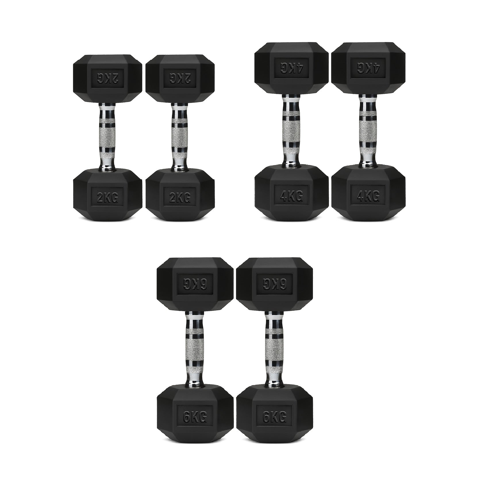 3 Pair Hex Dumbbell Set with 3 Tier Tree Rack