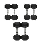 3 Pair Hex Dumbbell Set with 3 Tier Tree Rack