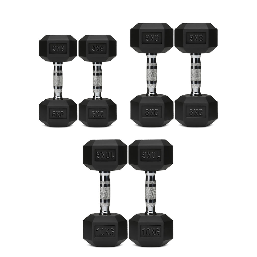 3 Pair Hex Dumbbell Set with 3 Tier Tree Rack