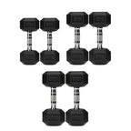 3 Pair Hex Dumbbell Set with 3 Tier Tree Rack