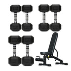 3 Pair Hex Dumbbell Set with 3 Tier Tree Rack