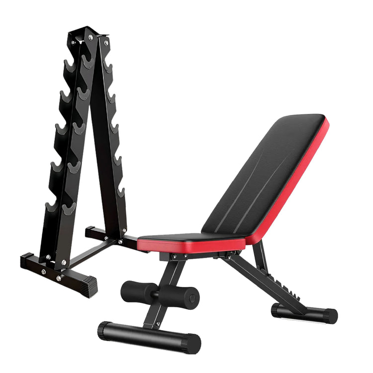Hex Dumbbell Set – 5 Pairs with 5-Tier Tree Rack