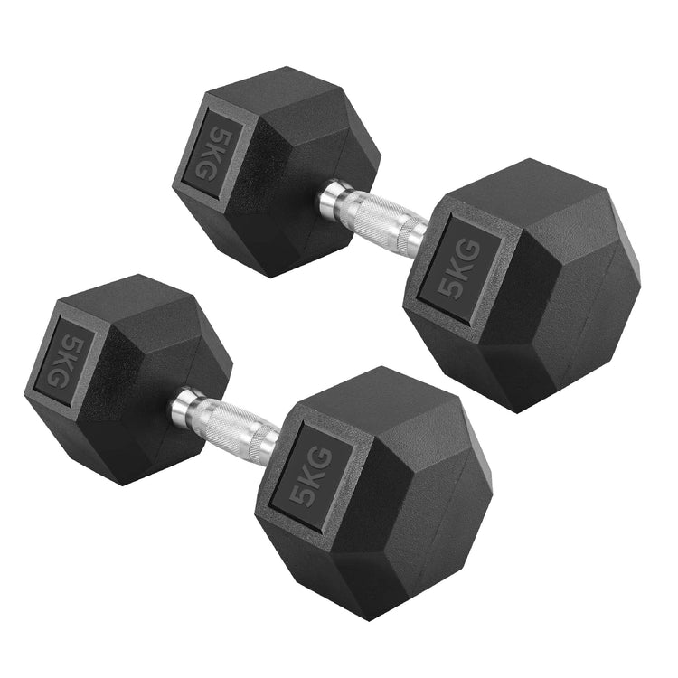 Hex Dumbbell Set – Rubber-Coated Weights for Home & Gym UK