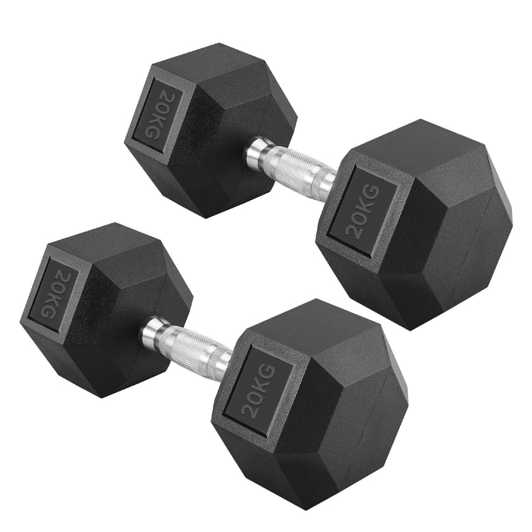 Hex Dumbbell Set – Rubber-Coated Weights for Home & Gym UK