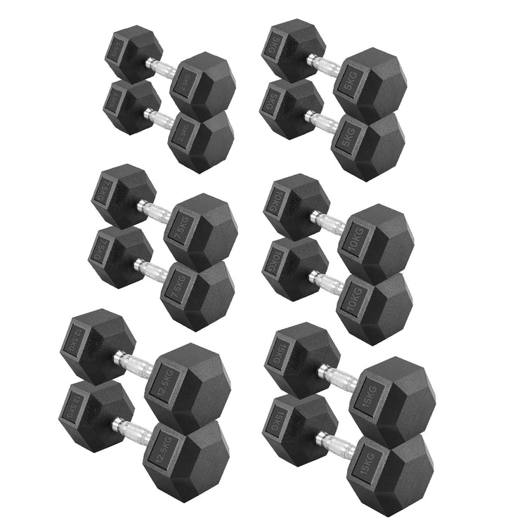 Hex Dumbbell Set with Rack ( 2.5kg to 60kg ) | in UK