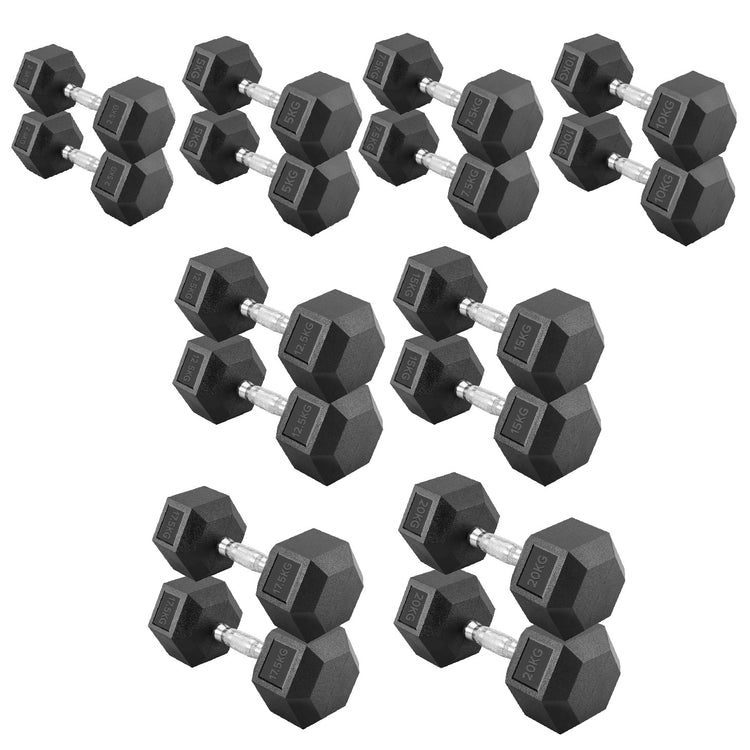 Hex Dumbbell Set with Rack ( 2.5kg to 60kg ) | in UK
