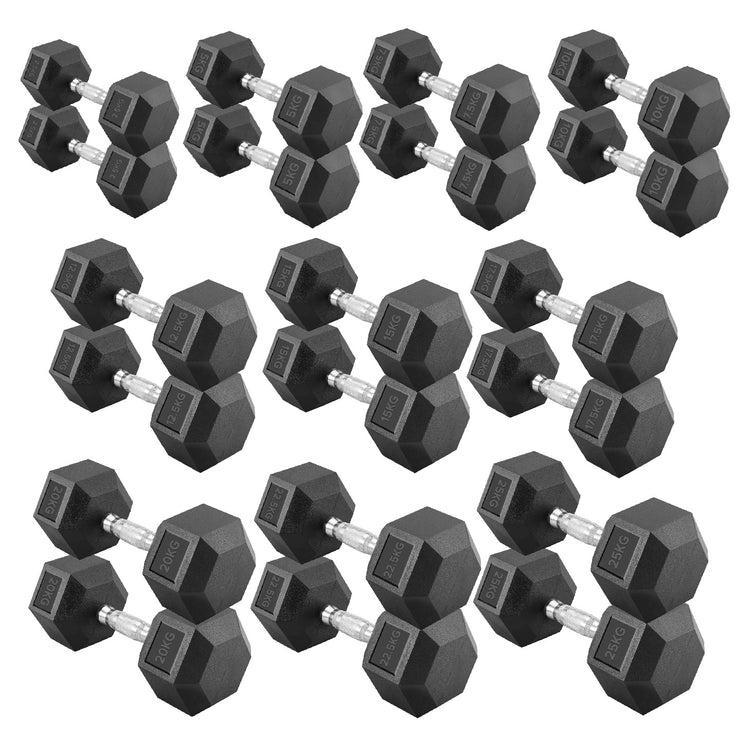 Hex Dumbbell Set with Rack ( 2.5kg to 60kg ) | in UK