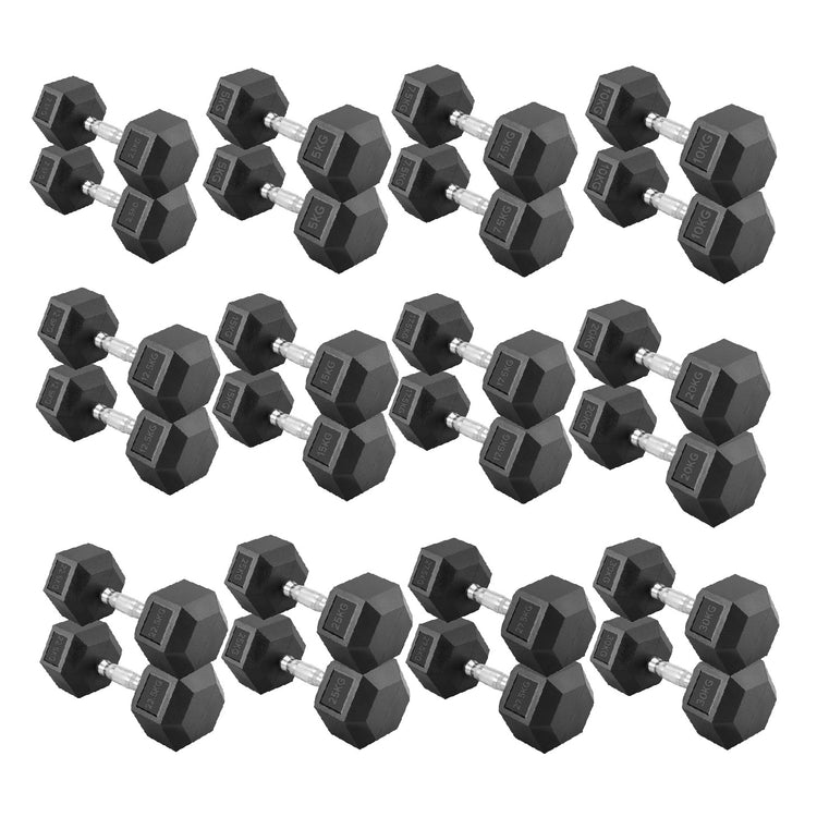 Hex Dumbbell Set with Rack ( 2.5kg to 60kg ) | in UK