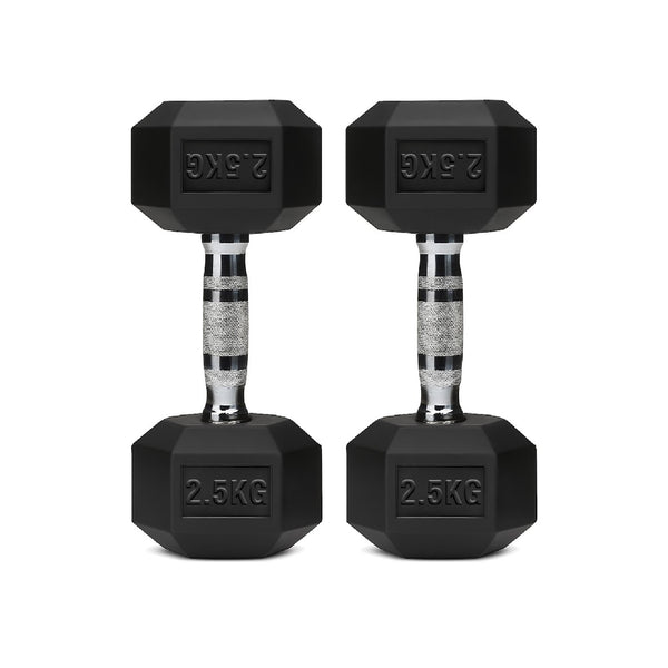 Hex Dumbbell Pairs – Rubber Hex Dumbbells for Home Gym