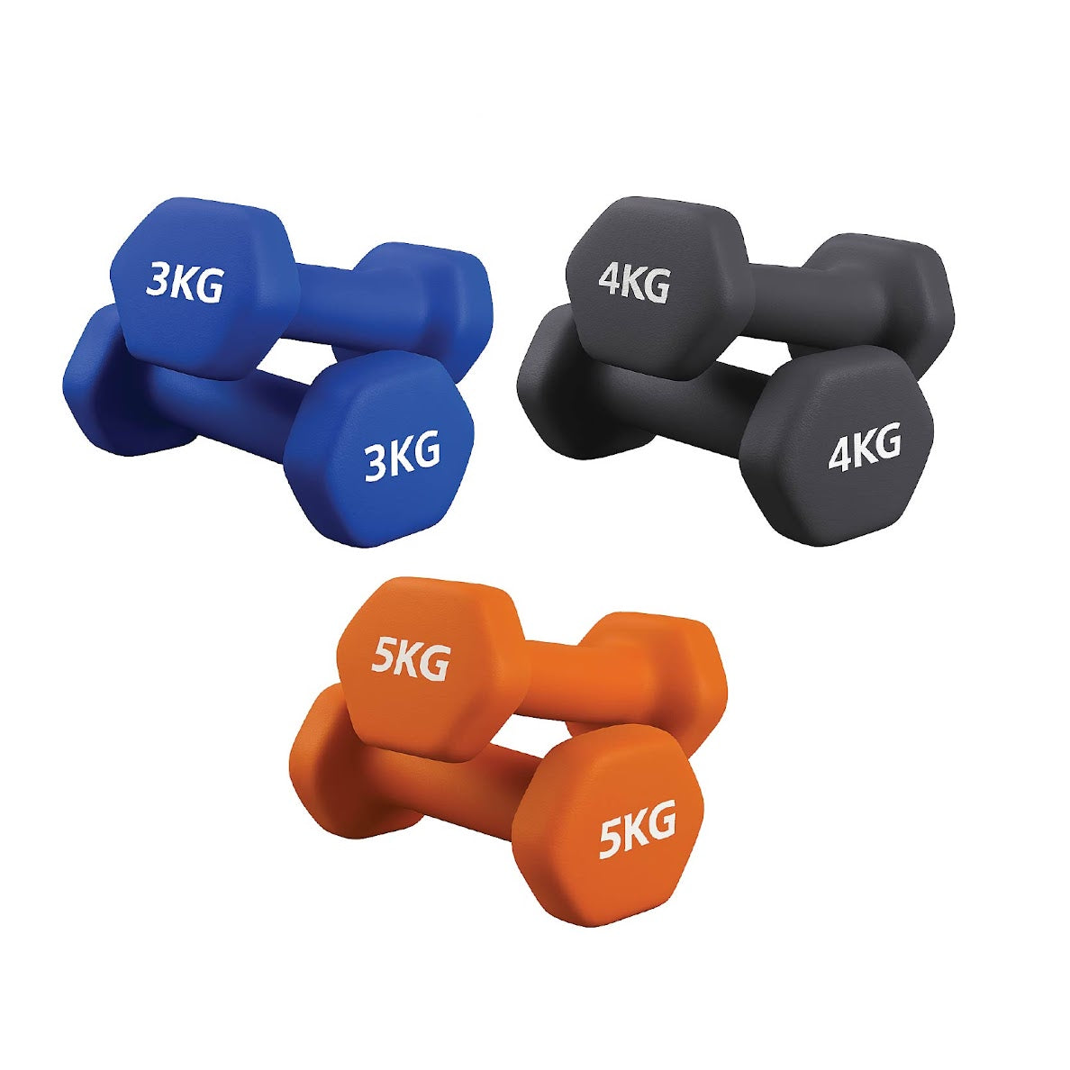 Neoprene Dumbbell Set (Pairs 0.5–10 kg) | Non-Slip Hex Dumbbell Weights UK