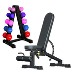 Neoprene hex dumbbells with 5 tier Storage Rack