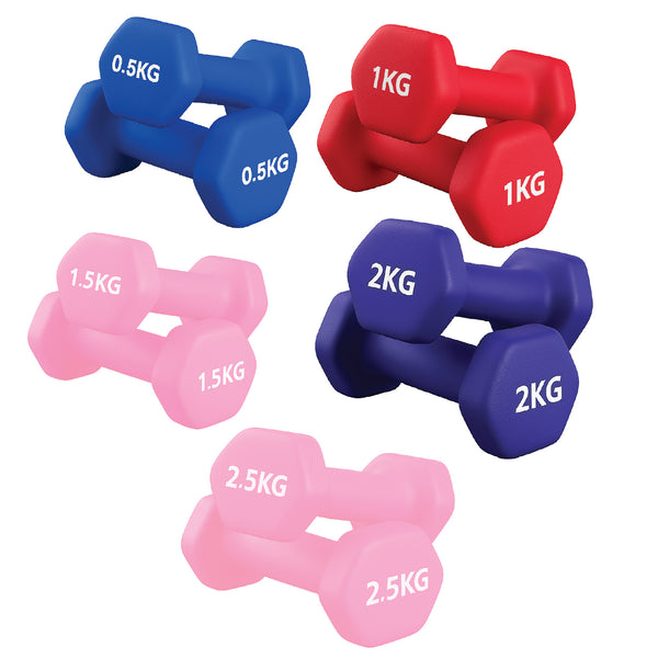 Durable 5 tier dumbbell rack holding neoprene hex weights ideal for organized home gym and strength training setup