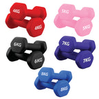 Neoprene hex dumbbells with 5 tier Storage Rack