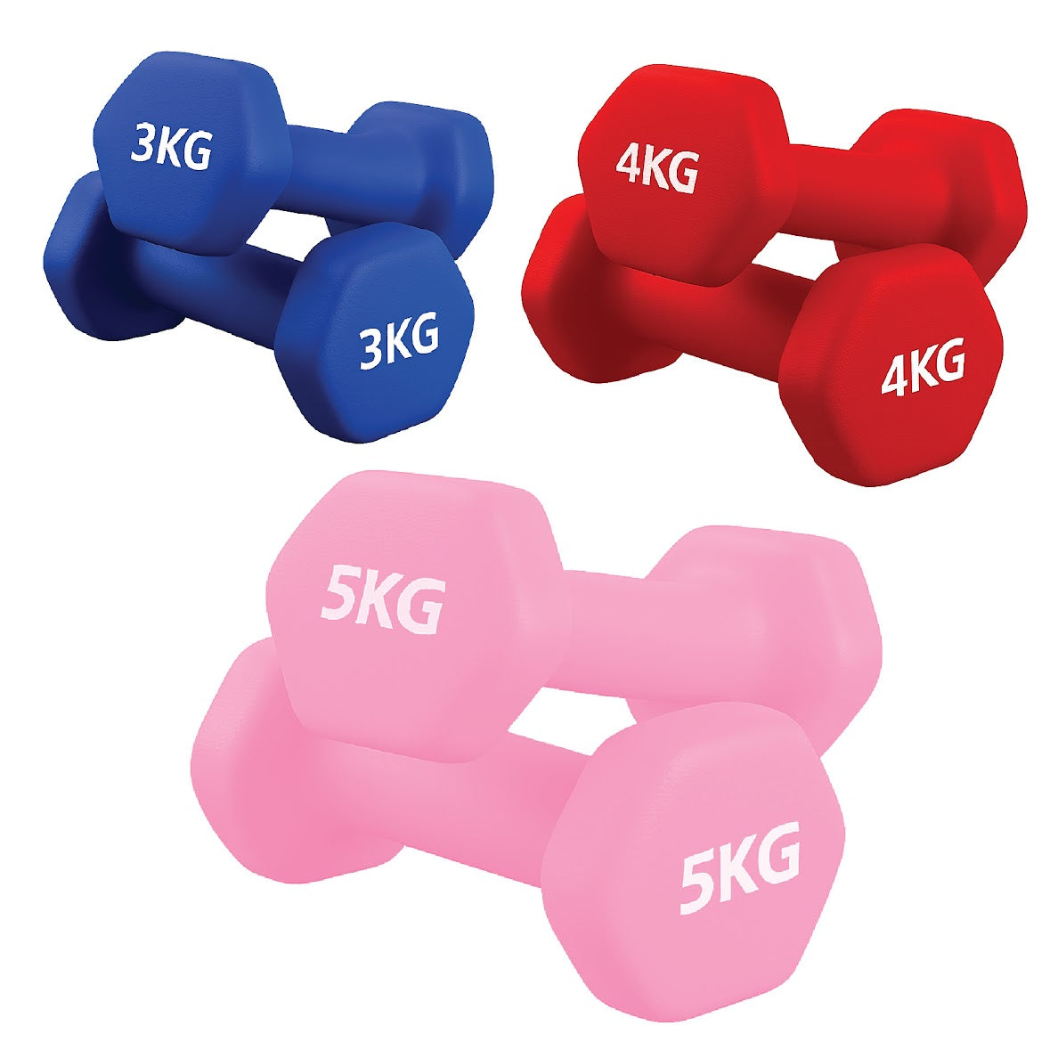 Neoprene Dumbbell Set (Pairs 0.5–10 kg) | Non-Slip Hex Dumbbell Weights UK