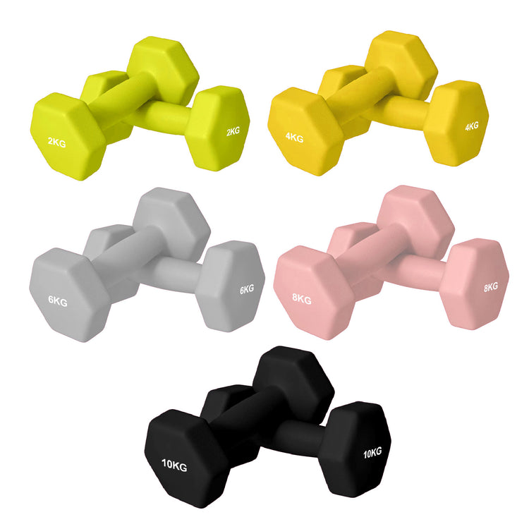 Neoprene Dumbbell Set (Pairs 0.5–10 kg) | Non-Slip Hex Dumbbell Weights UK