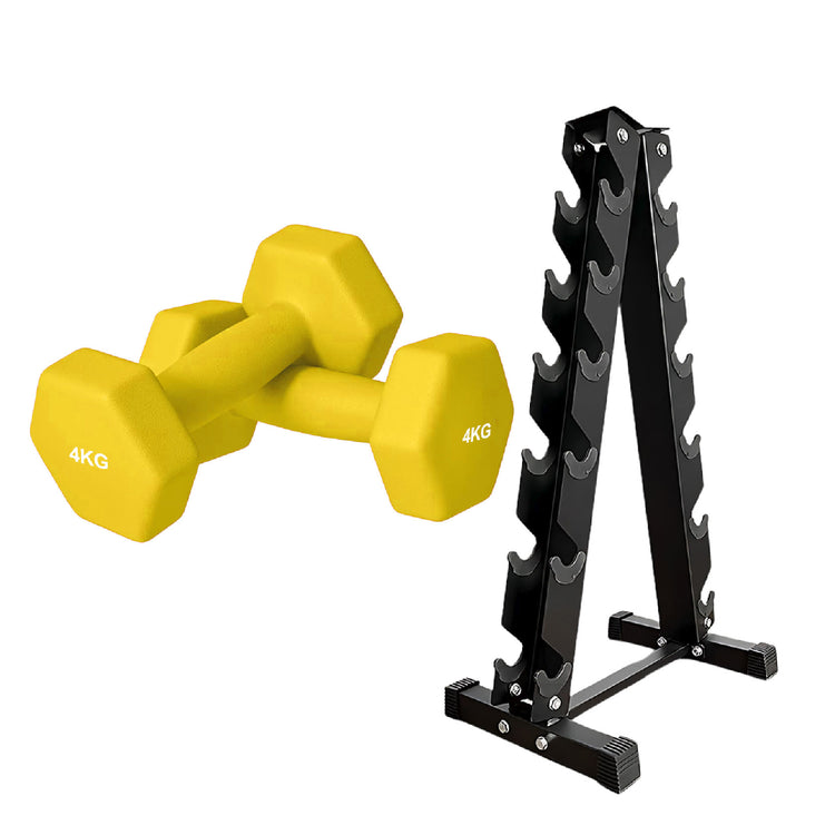 Neoprene Dumbbell Set (Pairs 0.5–10 kg) | Non-Slip Hex Dumbbell Weights UK