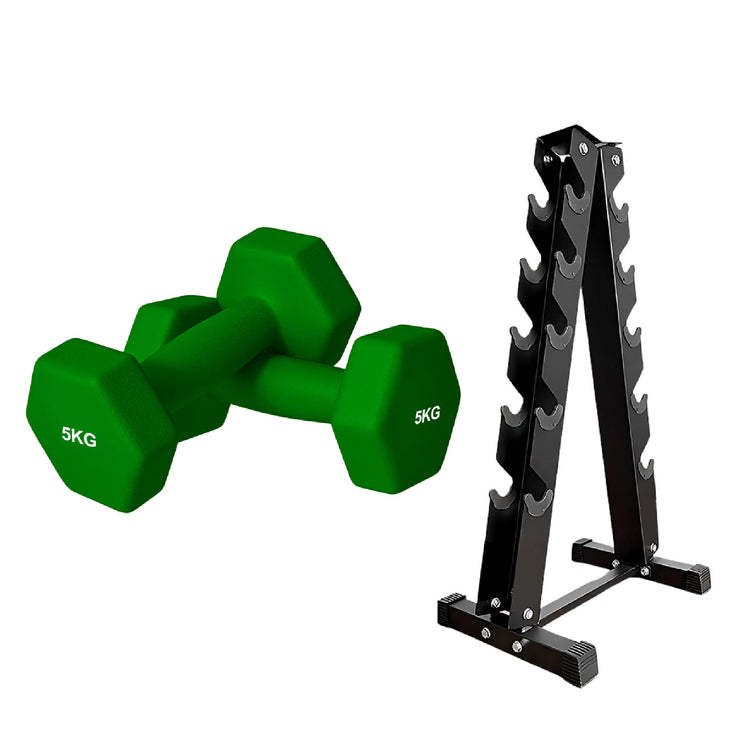 Neoprene Dumbbell Set (Pairs 0.5–10 kg) | Non-Slip Hex Dumbbell Weights UK