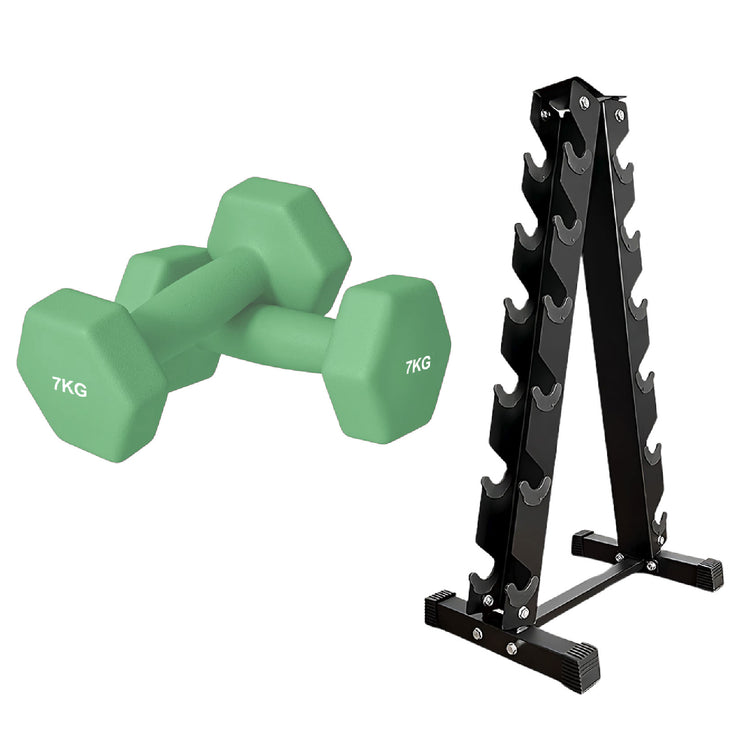 Neoprene Dumbbell Set (Pairs 0.5–10 kg) | Non-Slip Hex Dumbbell Weights UK