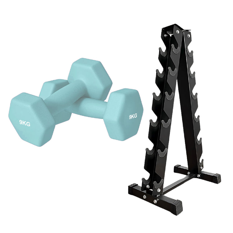 Neoprene Dumbbell Set (Pairs 0.5–10 kg) | Non-Slip Hex Dumbbell Weights UK
