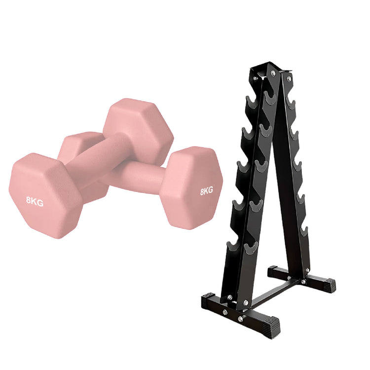 Neoprene Dumbbell Set (Pairs 0.5–10 kg) | Non-Slip Hex Dumbbell Weights UK