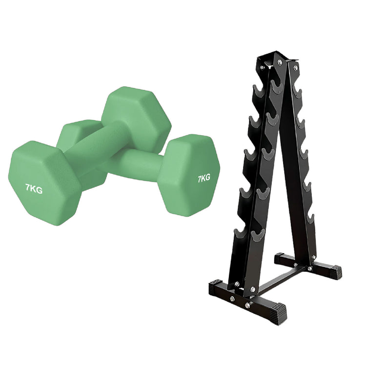 Neoprene Dumbbell Set (Pairs 0.5–10 kg) | Non-Slip Hex Dumbbell Weights UK