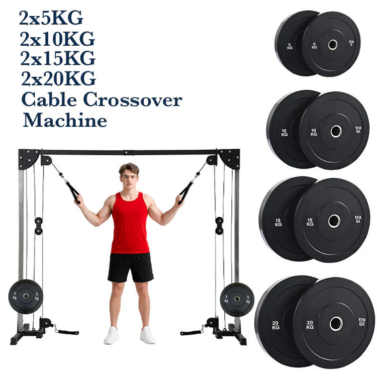 Home Gym Cable Crossover Machine – Adjustable Dual Pulley System