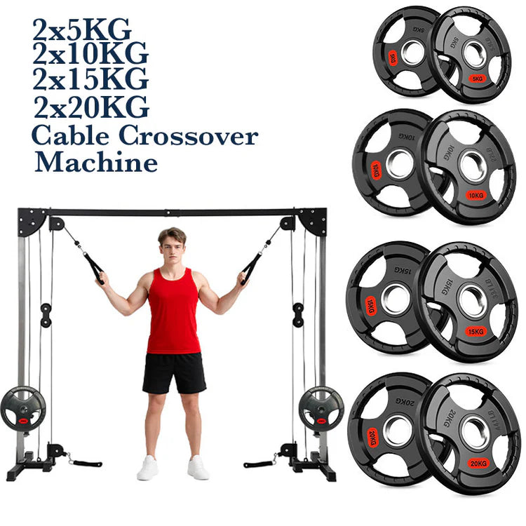 Home Gym Cable Crossover Machine – Adjustable Dual Pulley System
