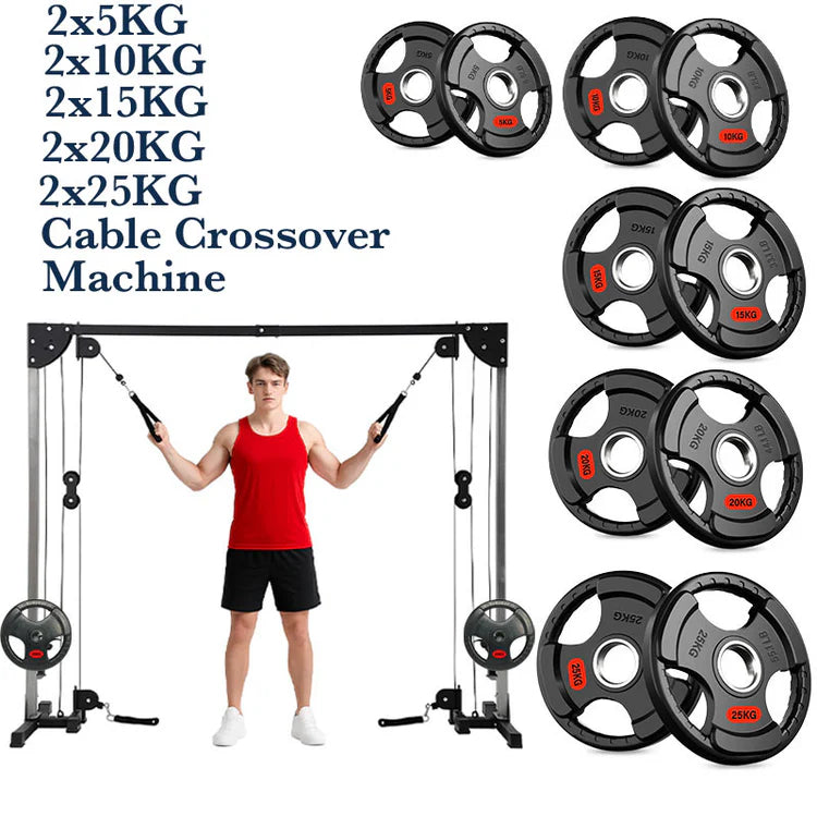 Home Gym Cable Crossover Machine – Adjustable Dual Pulley System