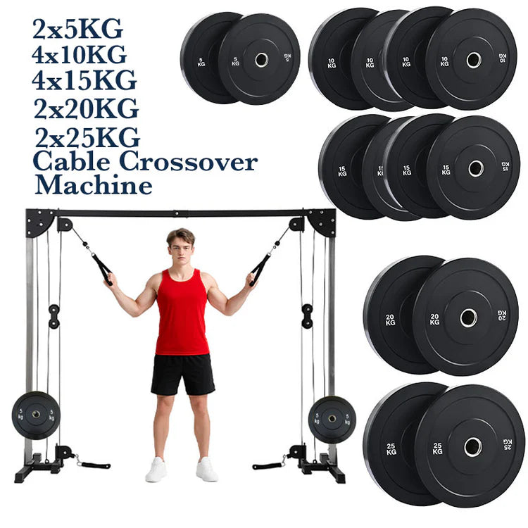 Home Gym Cable Crossover Machine – Adjustable Dual Pulley System