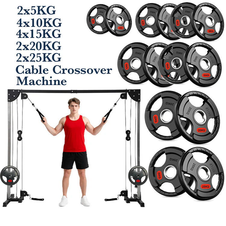 Home Gym Cable Crossover Machine – Adjustable Dual Pulley System