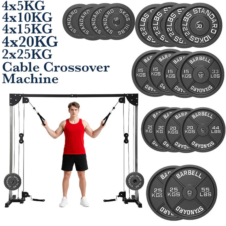 Home Gym Cable Crossover Machine – Adjustable Dual Pulley System