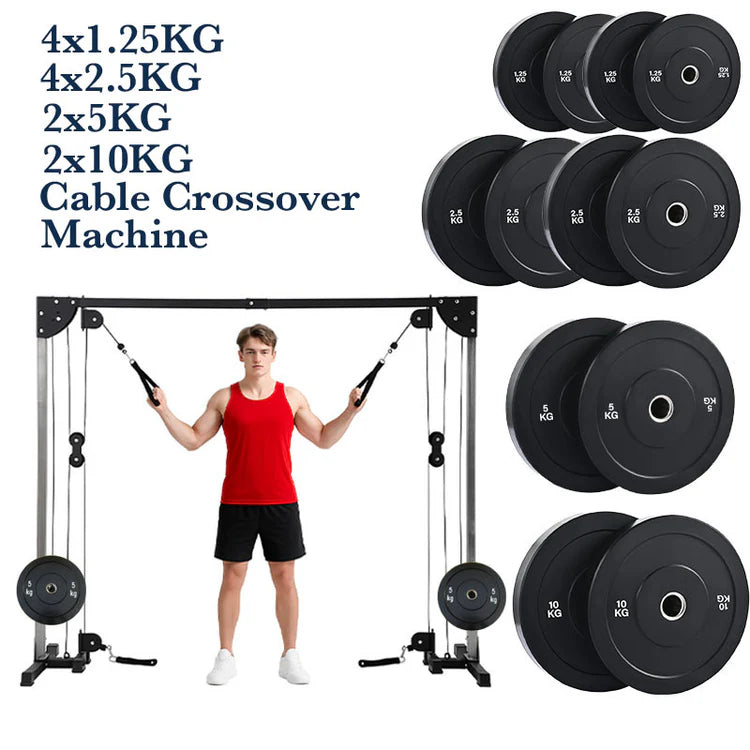Home Gym Cable Crossover Machine – Adjustable Dual Pulley System