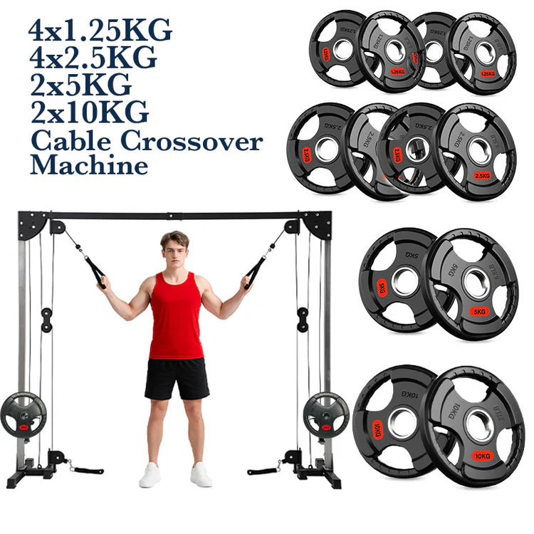 Home Gym Cable Crossover Machine – Adjustable Dual Pulley System