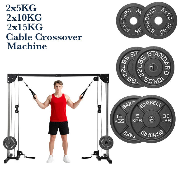 Home Gym Cable Crossover Machine – Adjustable Dual Pulley System