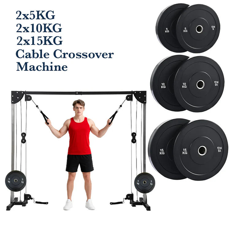 Home Gym Cable Crossover Machine – Adjustable Dual Pulley System