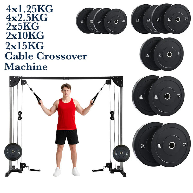 Home Gym Cable Crossover Machine – Adjustable Dual Pulley System