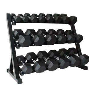 Rubber Hex Dumbbell Set with Optional Rack - Home Gym Deals UK